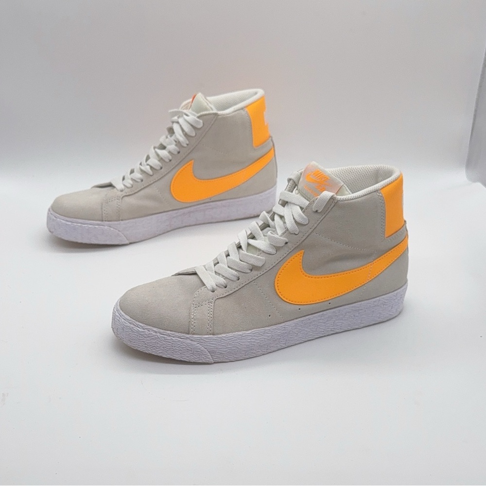 Nike SB Zoom Blazer Mid Shoes 'White/Laser Orange' Mens Size 7.5
